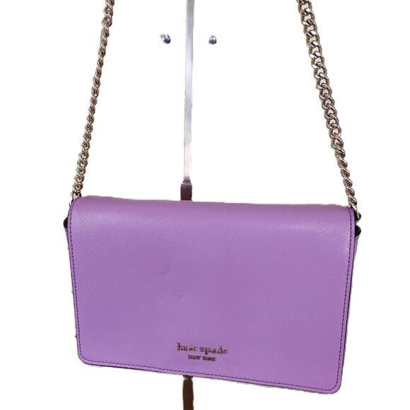 Like New Kate Spade Spencer Iris Bloom Leather Chain Crossbody Bag - Picture 3 of 13